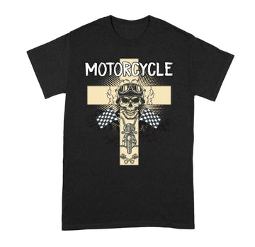 Bikergod Motorcycle Christian Cross Skull Biker T-shirt Design 2D Full Printed Sizes S - 5XL - NAOA174