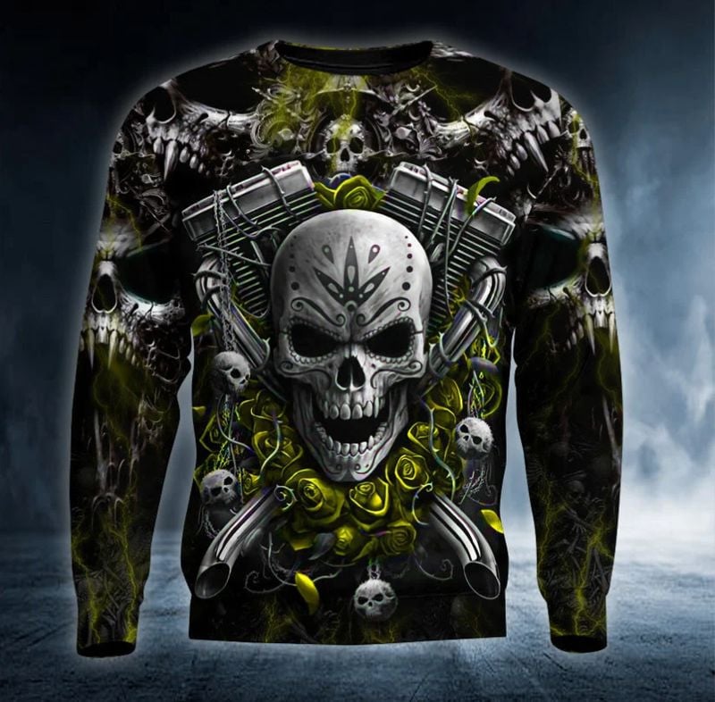 Bikergod Motorcycle Skull Rider COTTON Sweatshirt Design 3D Full Printed Sizes S - 5XL - NAJA448F