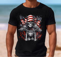 Bikergod Motorcycle Skull Biker 4th of July Independence Day T-shirt Design 2D Full Printed Sizes S - 5XL - NAIA364
