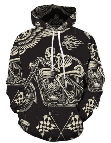 Bikergod Motorcycle Skull Biker  Hoodie Design 3D Full Printed Sizes S - 5XL - NAJA456
