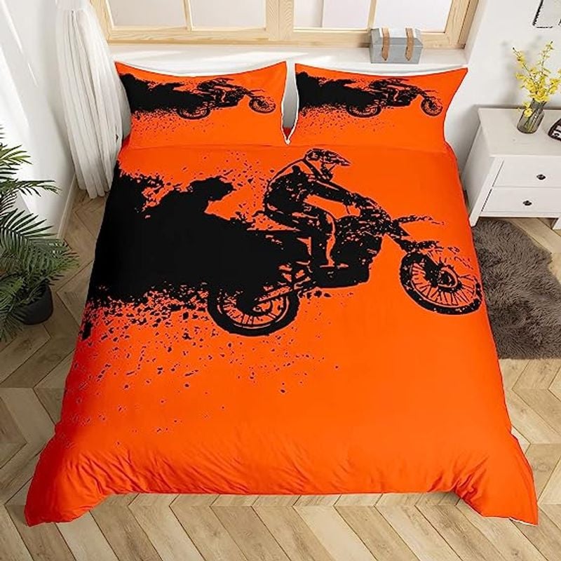 Bikergod Motorcycle Motocross Rider Bedding Set Cover Design 3D - NAOA359