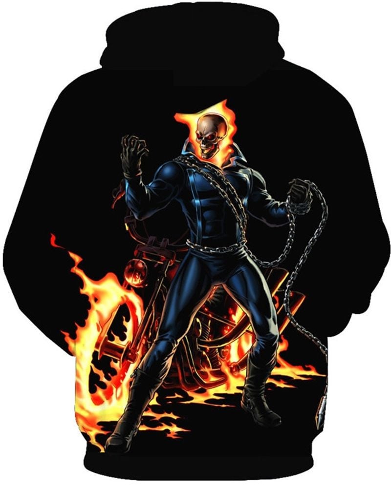 Bikergod Motorcycle Ghost Rider  Hoodie Design 3D Full Printed Sizes S - 5XL - NAQA201