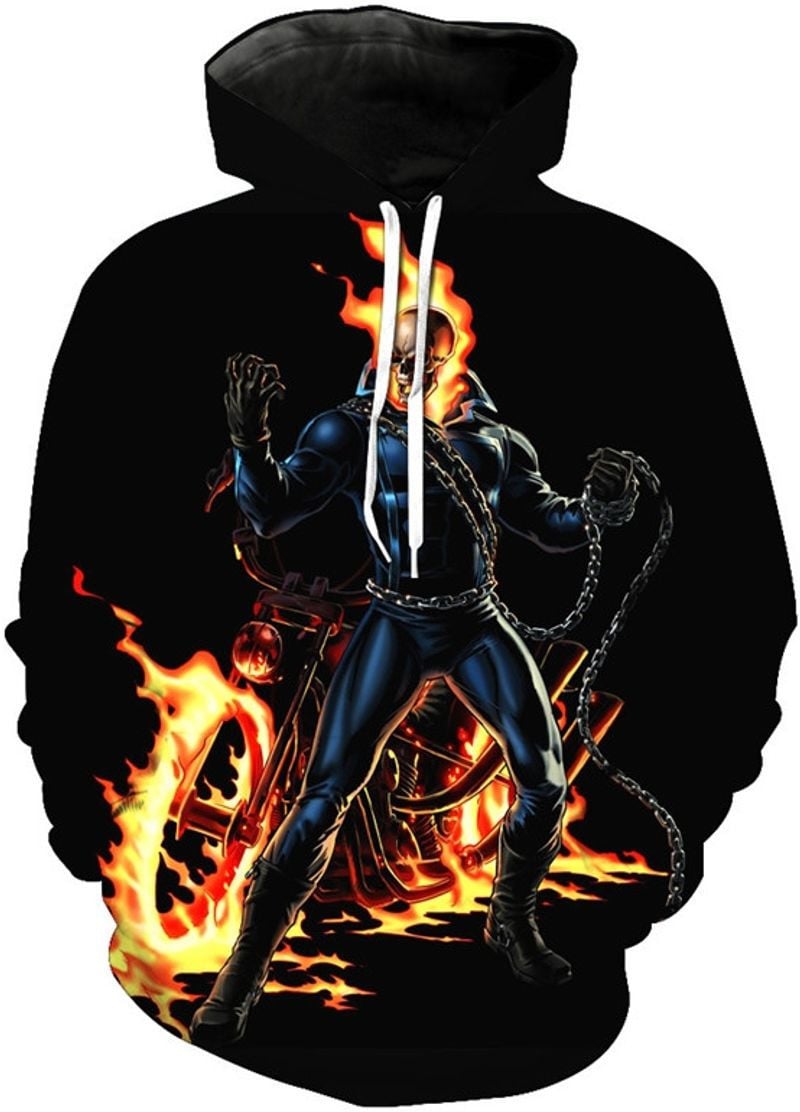 Bikergod Motorcycle Ghost Rider  Hoodie Design 3D Full Printed Sizes S - 5XL - NAQA201
