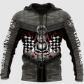 Bikergod Motorcycle Custom Name  Zip Hoodie Design 3D Full Printed Sizes S - 5XL - NAOA377G
