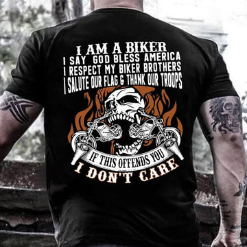 Bikergod Motorcycle I'm A Biker If this offends you I don?t care T-shirt Design 2D Full Printed Sizes S - 5XL - NAJA411