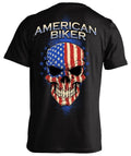 Bikergod Motorcycle American Biker Skull USA Flag T-shirt Design 2D Full Printed Sizes S - 5XL - NAVA395