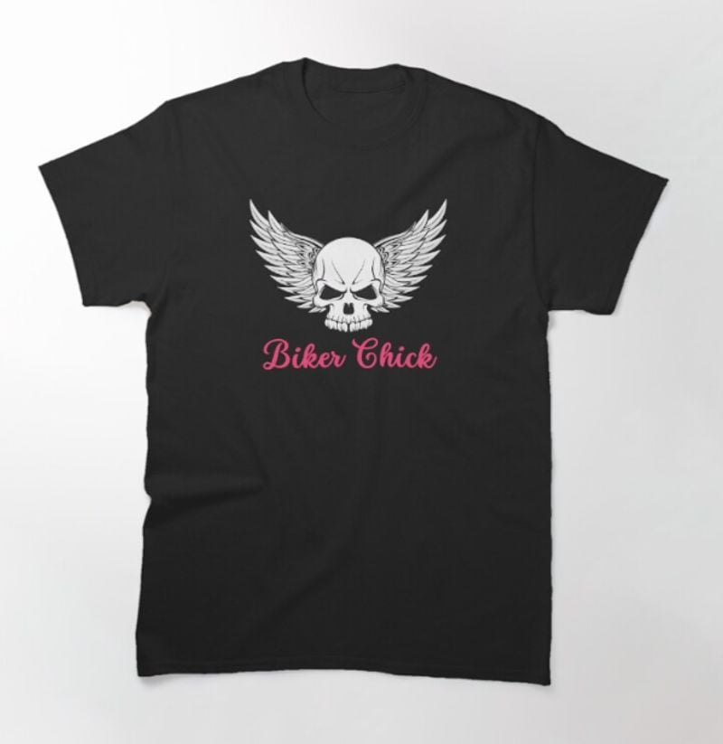 Bikergod Motorcycle Biker Chick Skull T-shirt Design 2D Full Printed Sizes S - 5XL - NAHA458