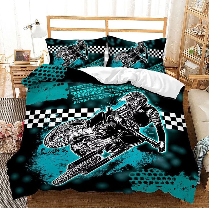 Bikergod Motorcycle Biker Bedding Set Cover Design 3D - NAOA371