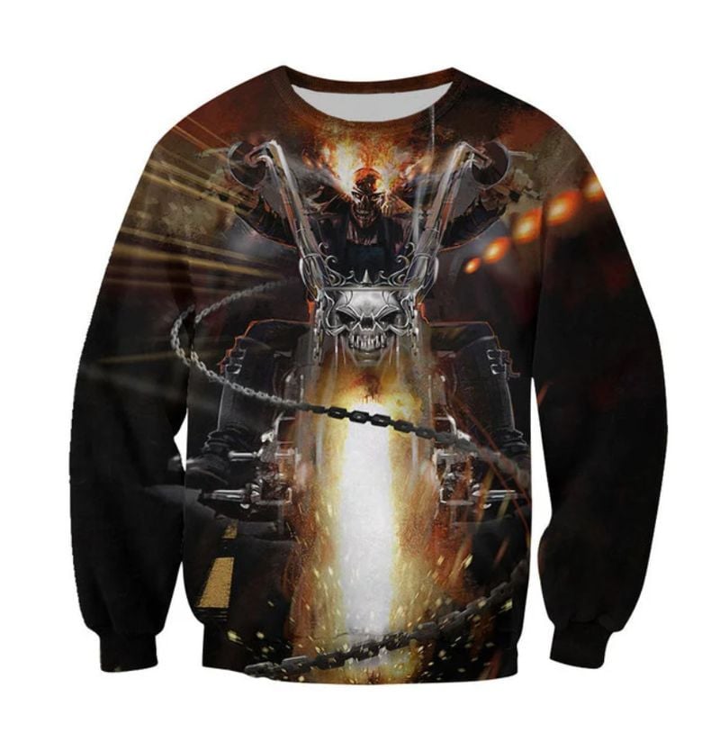 Bikergod Motorcycle COTTON Sweatshirt Design 3D Full Printed Sizes S - 5XL - NMAR261C
