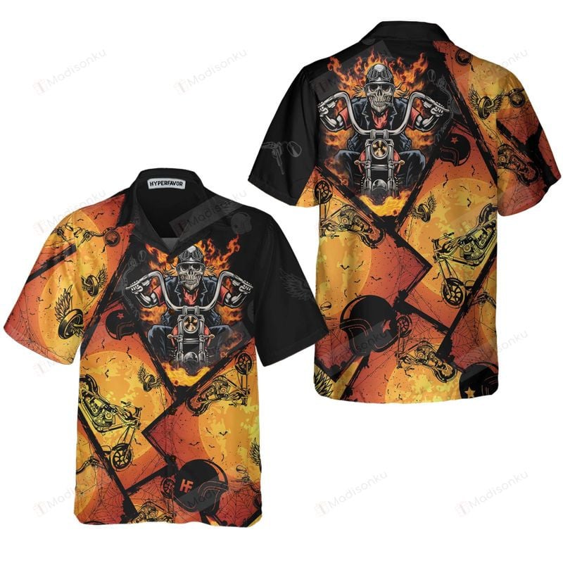 Bikergod Motorcycle Skull Biker COTTON Hawaii Shirt Design 3D Full Printed Sizes S - 5XL NAJA482
