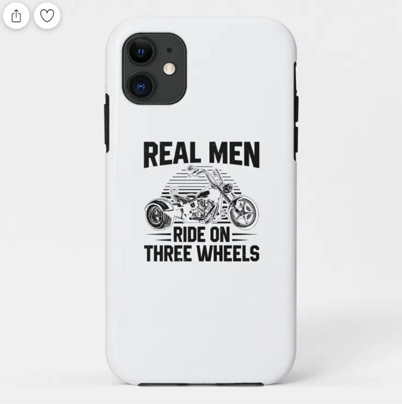 Bikergod Motorcycle Biker Real Men Ride On Three Wheels Phone Case Cover NMPC013