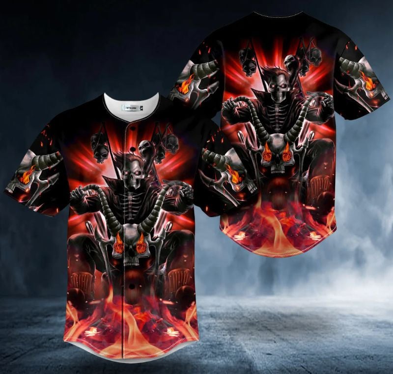 Bikergod Motorcycle Baseball Shirt Design 3D Full Printed High Quality - NMAR165