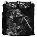 Bikergod Motorcycle Live To Ride Skull Biker Couple Bedding Set Cover Design 3D - NAOA358