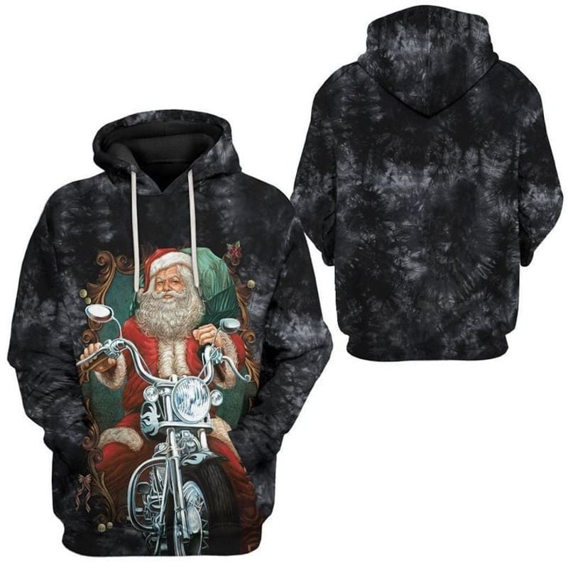 Bikergod Motorcycle Santa Claus Riding Motorcycle  Hoodie Design 3D Full Printed Sizes S - 5XL - NMAR270B