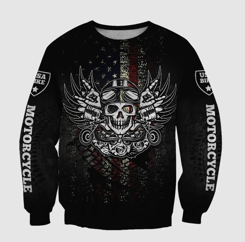 Bikergod Motorcycle COTTON Sweatshirt Design 3D Full Printed Sizes S - 5XL - NAOA373S