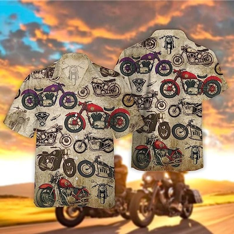 Bikergod Motorcycle Vintage COTTON Hawaii Shirt Design 3D Full Printed Sizes S - 5XL NAOA219