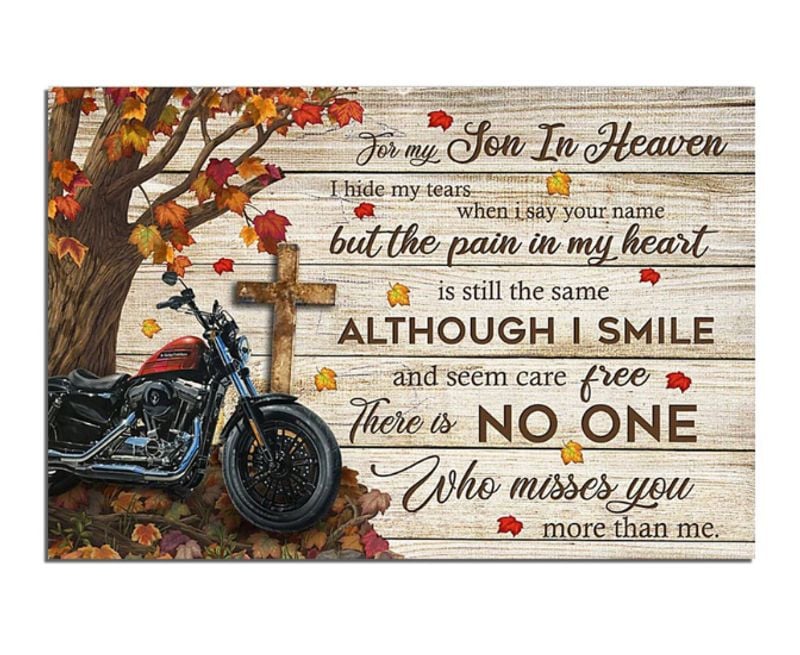 Bikergod Motorcycle FOR MY SON IN HEAVEN Poster NANA263