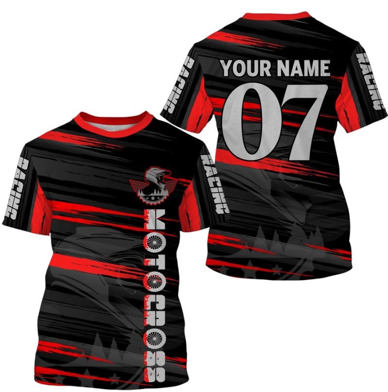 Bikergod Motorcycle Motocross Racing Custom Name And Number  T-shirt Design 3D Full Printed Sizes S - 5XL - NMQE87