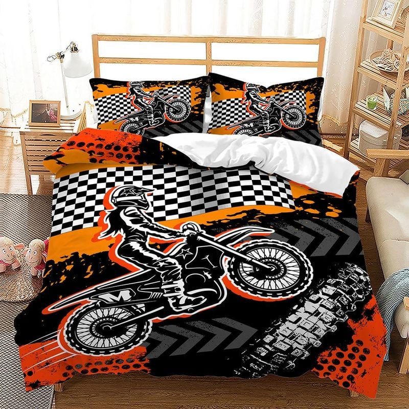 Bikergod Motorcycle Biker Girl Bedding Set Cover Design 3D - NAOA370