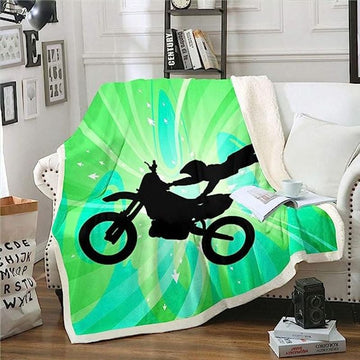 Bikergod Motorcycle Motocross Rider Blanket NAOA337