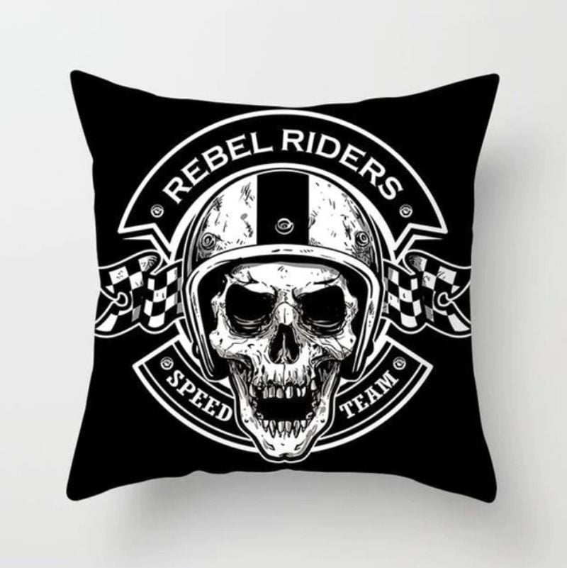 Bikergod Motorcycles Biker Skull Rebel Rider Pillow Case Design 3D Full Printed NAJA467