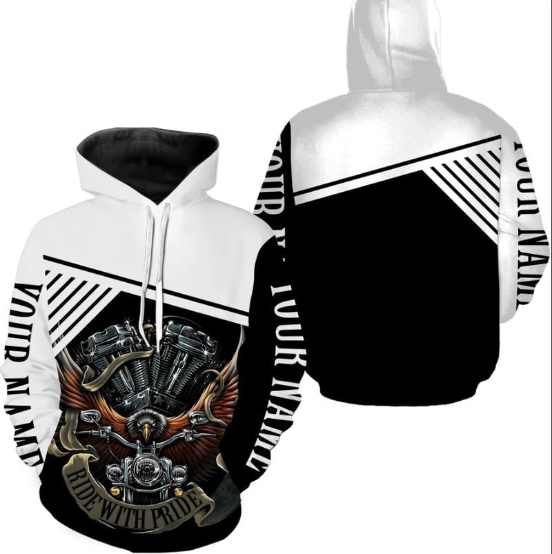 Bikergod Motorcycle Ride With Pride Custom Name  Hoodie Design 3D Full Printed Sizes S - 5XL - NMQE107B