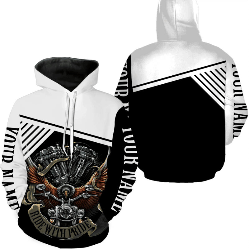 Bikergod Motorcycle Ride With Pride Custom Name  Hoodie Design 3D Full Printed Sizes S - 5XL - NMQE107B
