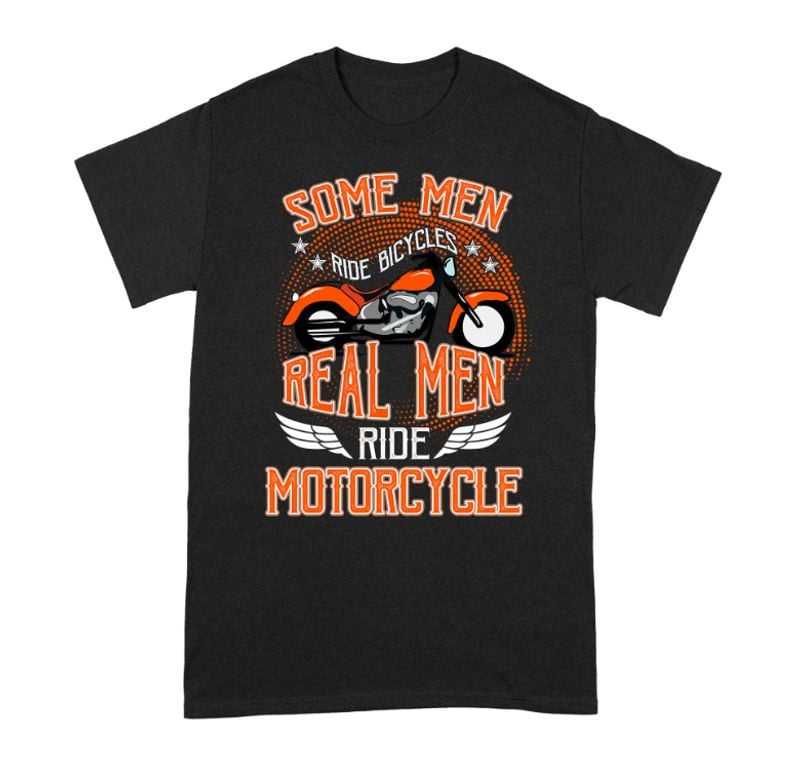 Bikergod Motorcycle Real Men Ride Motorcycle T-shirt Design 2D Full Printed Sizes S - 5XL - NAOA172