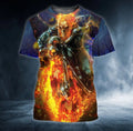 Bikergod Motorcycle Ghost Rider Fire Skull  T-shirt Design 3D Full Printed Sizes S - 5XL - NAJA449D