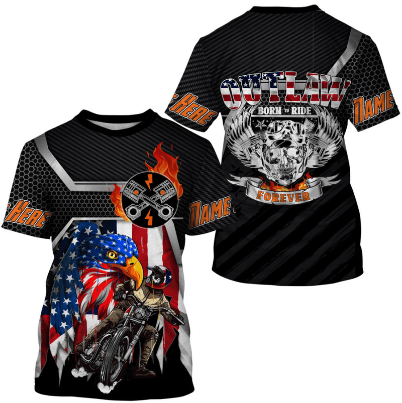 Bikergod Motorcycle Outlaw Born To Ride Custom Name  T-shirt Design 3D Full Printed Sizes S - 5XL - NMQE110