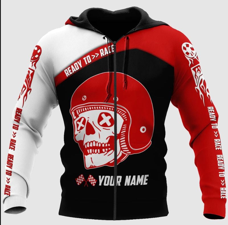 Bikergod Motorcycle Custom Name  Zip Hoodie Design 3D Full Printed Sizes S - 5XL - NAOA376G