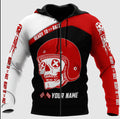 Bikergod Motorcycle Custom Name  Zip Hoodie Design 3D Full Printed Sizes S - 5XL - NAOA376G