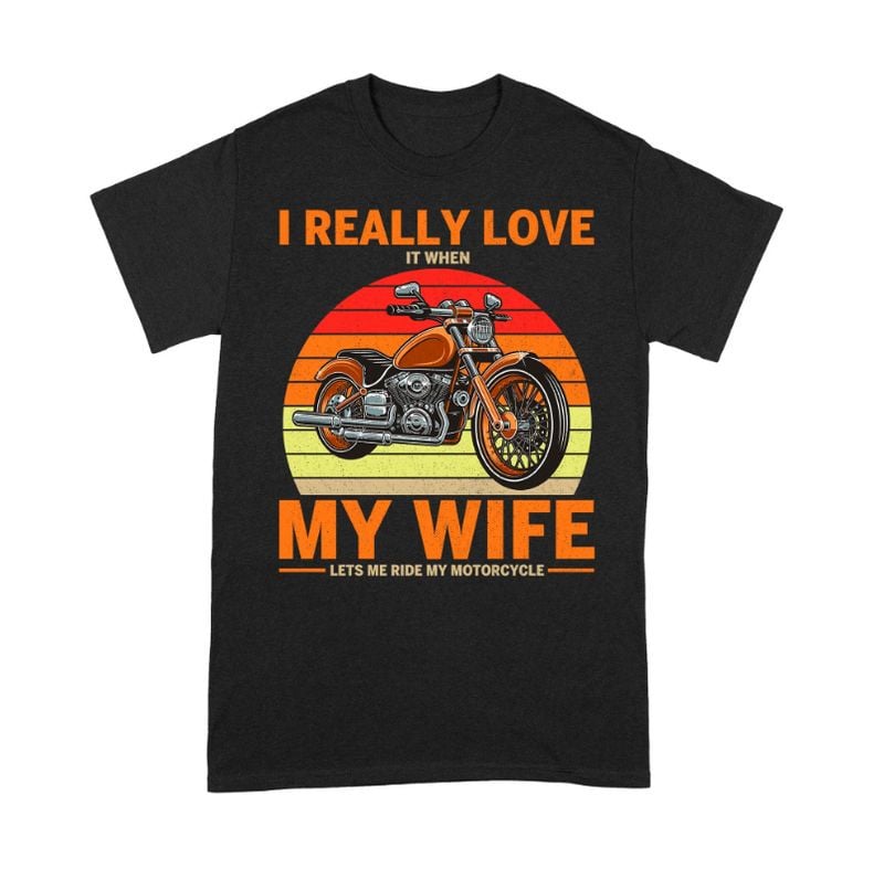 Bikergod Motorcycle I Really Love My Wife Vintage T-shirt Design 2D Full Printed Sizes S - 5XL - NAOA164