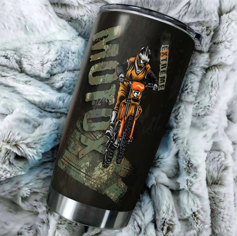 Bikergod Motorcycle Camo Motocross Stainless Steel 20 Oz Tumbler- NAOA182
