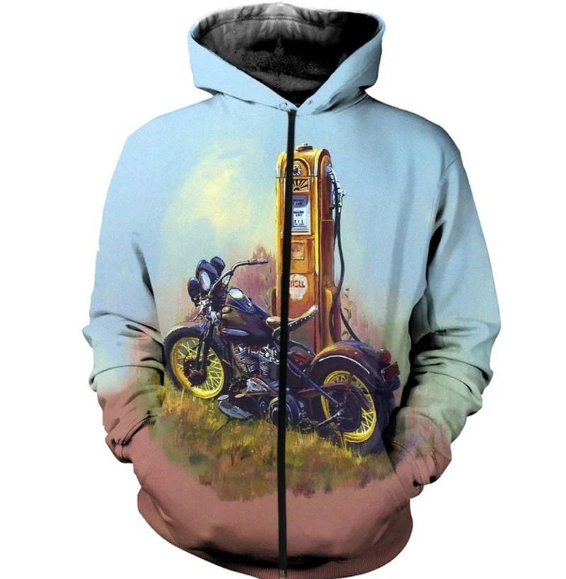 Bikergod Motorcycle  Zip Hoodie Design 3D Full Printed Sizes S - 5XL - NMAR268E