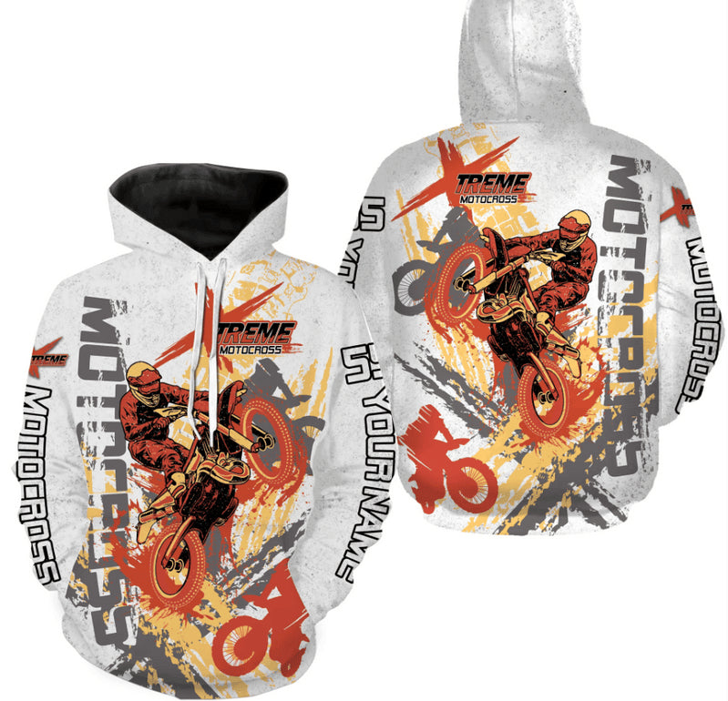 Bikergod Motorcycle Xtreme Motocross Custom Name And Number  Hoodie Design 3D Full Printed Sizes S - 5XL - NMQE99B