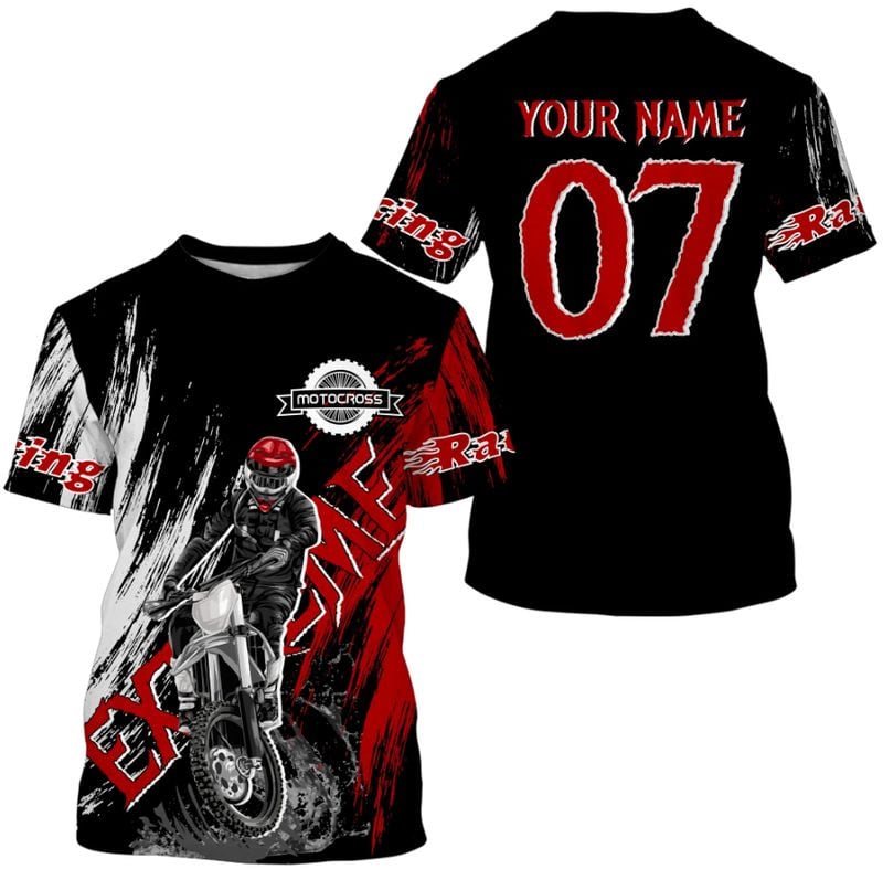 Bikergod Motorcycle Extreme Racing Custom Name And Number  T-shirt Design 3D Full Printed Sizes S - 5XL - NMQE56