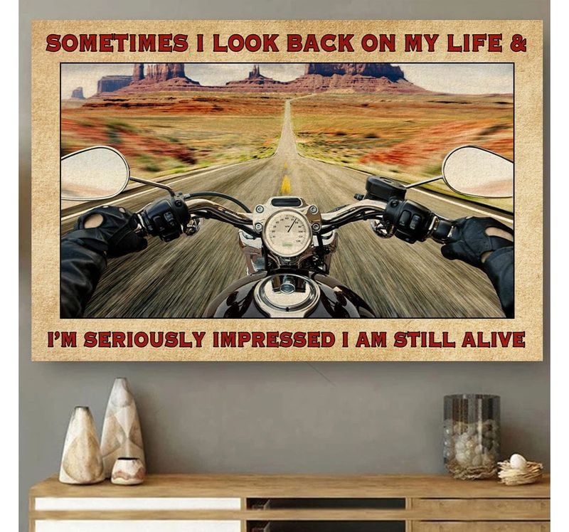 Bikergod Motorcycle I'm Impressed I'm Still Alive Biker Poster NANA138