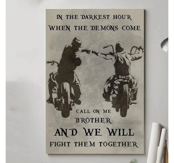 Bikergod Motorcycle Call On Me Brother Biker Poster NANA142