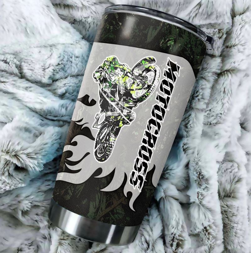 Bikergod Motorcycle Motocross Stainless Steel 20 Oz Tumbler- NAOA183