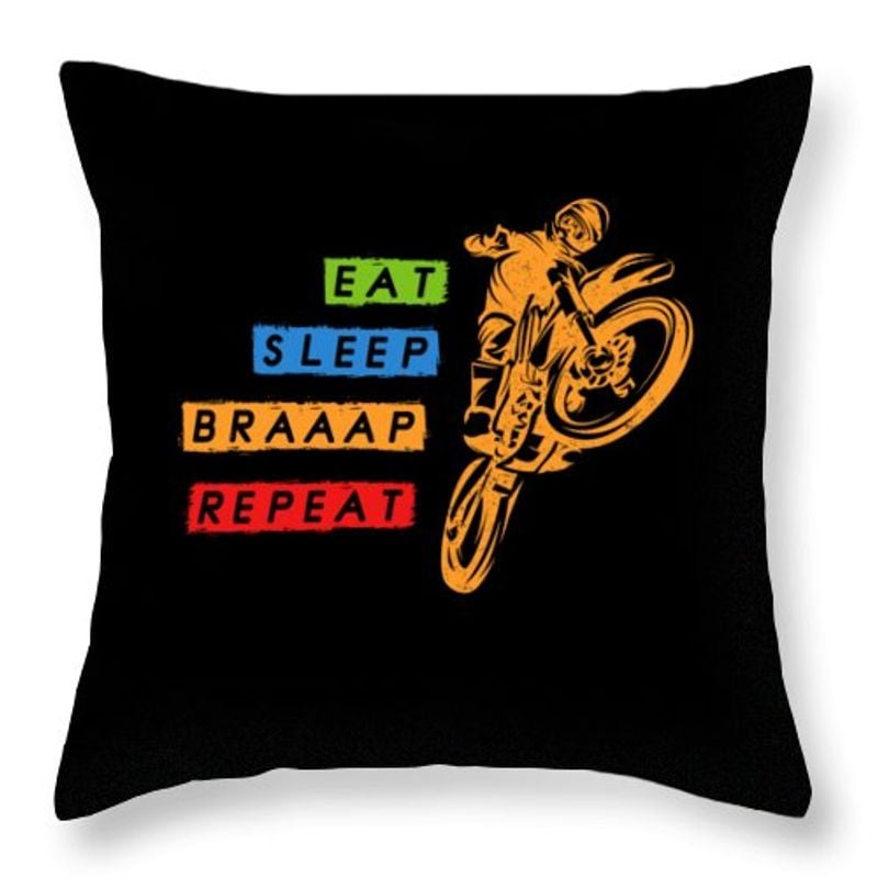 Bikergod Motorcycle Eat Sleep Braap Repeat Motocross Pillow Case Design 3D Full Printed NAXA127