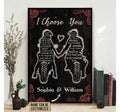 Bikergod Motorcycle I Choose You Motorcycle Couple Custom Names Poster NANA103