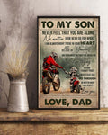 Bikergod Motorcycle to my son never feel that you are alone love dad bikers Vintage Poster NAIA160