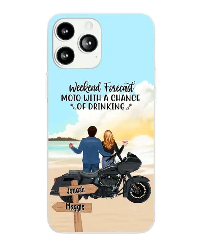 Bikergod Motorcycle Weekend Forecast Moto With A Chance Of Drinking Custom Names Phone Case Cover NMPC070