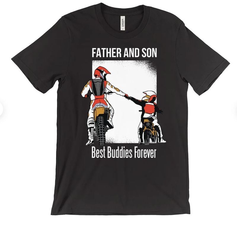 Bikergod Motorcycles Father and son Best Buddies Forever T-shirt Design 2D Full Printed Sizes S - 5XL - NAFA298