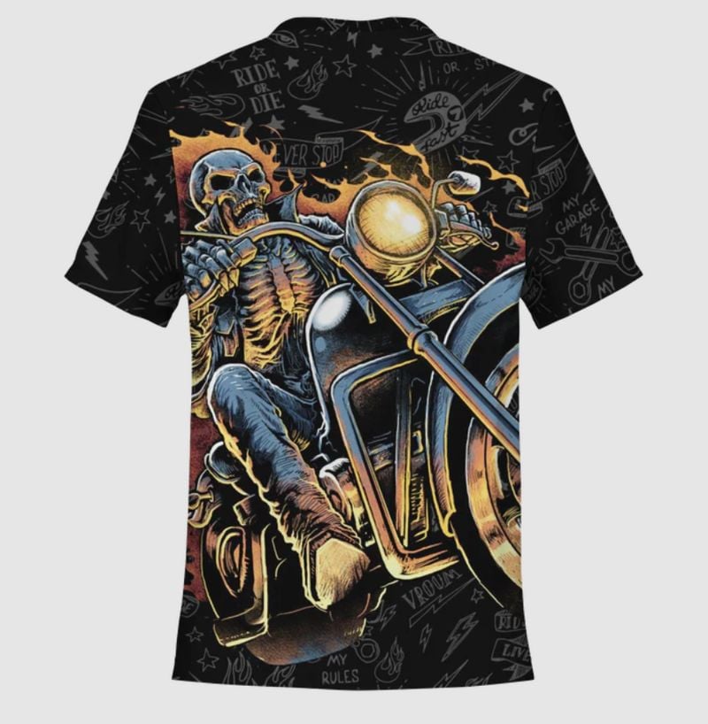 Bikergod Motorcycle T-shirt Design 3D Full Printed Sizes S - 5XL - NMHN090