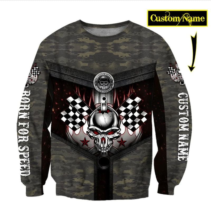 Bikergod Motorcycle Custom Name COTTON Sweatshirt Design 3D Full Printed Sizes S - 5XL - NAOA377F