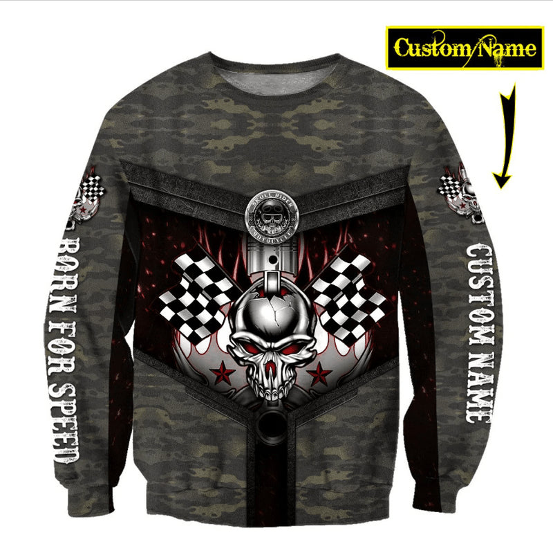 Bikergod Motorcycle Custom Name COTTON Sweatshirt Design 3D Full Printed Sizes S - 5XL - NAOA377F