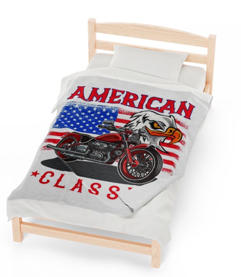 Bikergod Motorcycle American Classic 4th July Independence Day Blanket NAXA70G