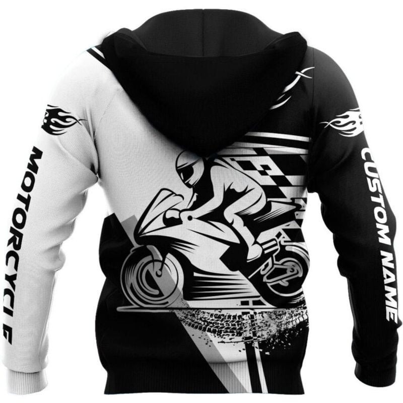 Bikergod Motorcycle Black Racing Custom Name Hoodie Design 3D Full Printed Sizes S - 5XL - NMQI129B